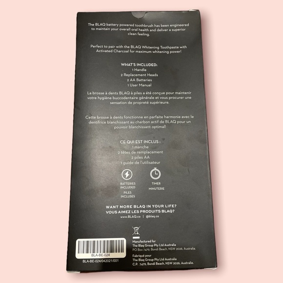 NEW NEVER USED blaq battery powered toothbrush - Picture 2 of 4